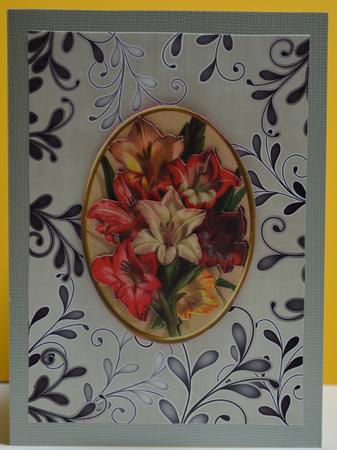 Olive Coloured Silver Swirls A4 Backing Paper by Yvonne Middleton