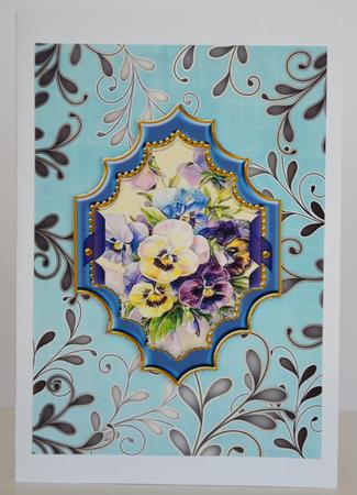 Dusky Teal Coloured Silver Swirls A4 Backing Paper by Yvonne Middleton