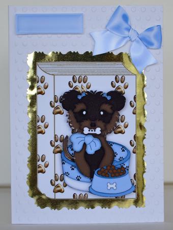 Cute Yorkshire Terrier on Book Front by Yvonne Middleton