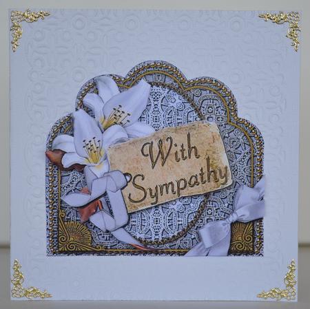 White Lily in Sympathy Scallop Lace Step by Step Decoupage by Yvonne Middleton