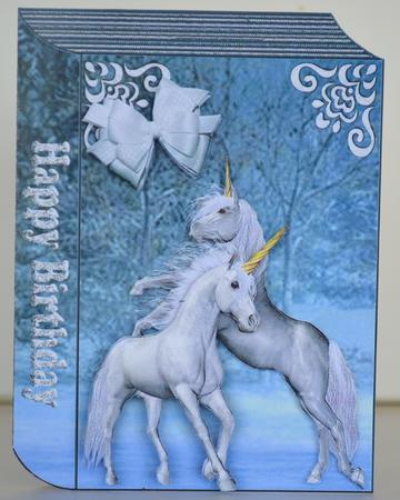 White Horses in Winter with Snow Folded Book by Yvonne Middleton
