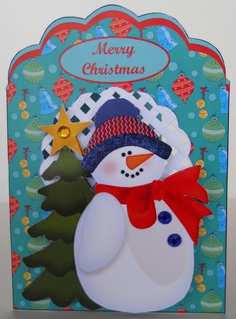 Snowman 2 Scalloped Trellis/aperture Card Kit by Yvonne Middleton