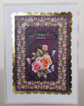 Butterfly and Roses Deckle Edge Stacker by Yvonne Middleton