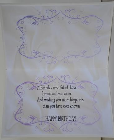 Pretty Birthday Verse in Purple Flourish A5 Portrait by Yvonne Middleton