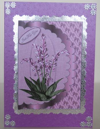 Lilac Florals Scallop Edge Card by Yvonne Middleton