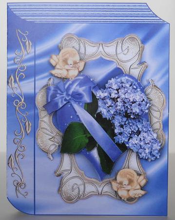 Pretty Lilac Flowers on a Heart with Bird Folded Book by Yvonne Middleton