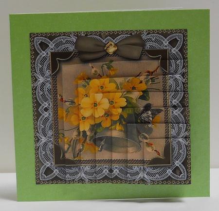 Lace Primroses 5in One Corner Stacker by Yvonne Middleton