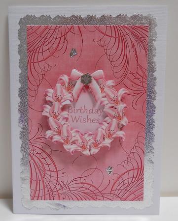 Red Embossed Fleur Edge A4 Backing Paper by Yvonne Middleton