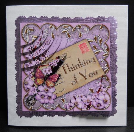 Lilac Blossom Thinking of You 6in Duo Corner Stacker by Yvonne Middleton