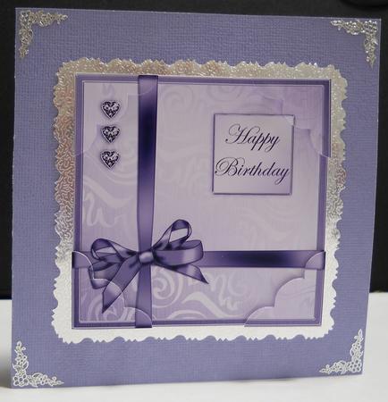 8 x 8 Elegant Flourish Birthday Scalloped Corner Topper by Yvonne Middleton