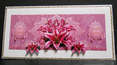 Stargazer Lillies Over the Edge Large Dl Card by Yvonne Middleton