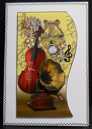 The Music Room 8x8 or A5 Topper, Insert & Decoupage by Yvonne Middleton