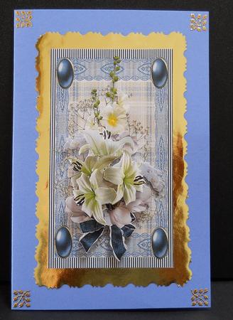Lilies and Hollyhocks Dl by Yvonne Middleton