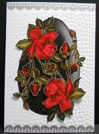 A4 Rose Decorated Egg by Yvonne Middleton
