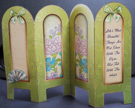 Vintage Floral 2D - Life - Folded Screen Card by Yvonne Middleton