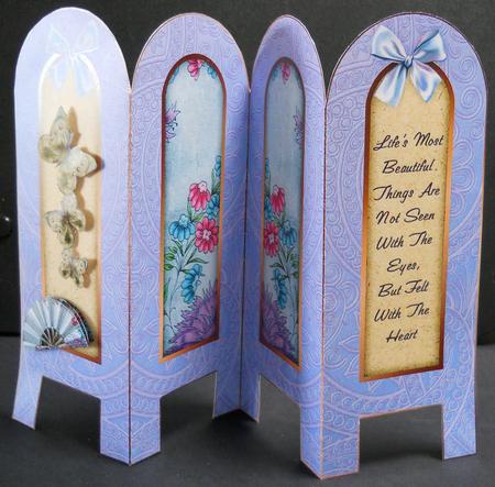 Vintage Floral 3D - Life - Folded Screen Card by Yvonne Middleton