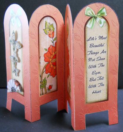 Vintage Floral 4d - Life - Folded Screen Card by Yvonne Middleton