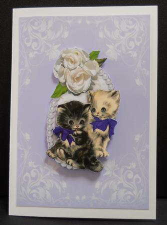Blue Background with Ornate Corners by Yvonne Middleton