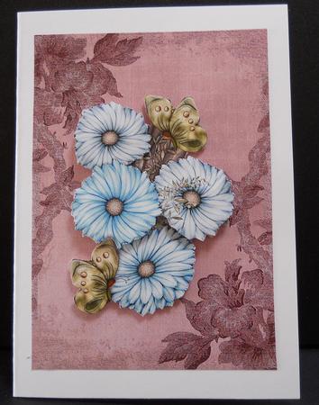 Dusky Pink Textured Rose Corner A4 Backing Paper by Yvonne Middleton