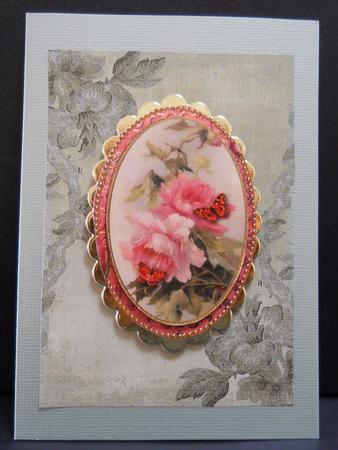 Olive Textured Rose Corner A4 Backing Paper by Yvonne Middleton