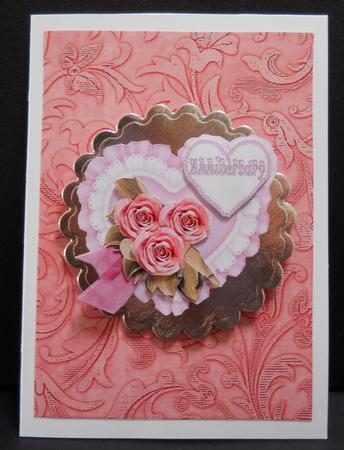 Red Vintage Calico Swirl A4 Backing Paper by Yvonne Middleton