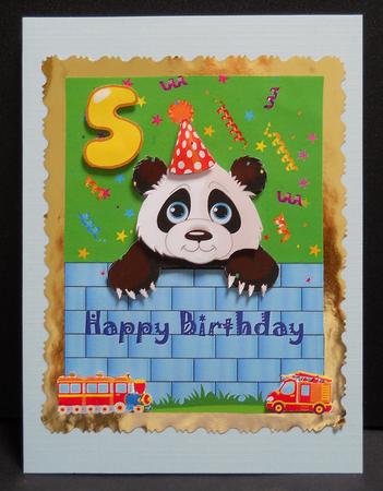 Happy Panda Blue by Yvonne Middleton