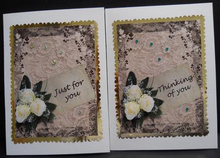 White Roses on Vintage Lace 1 by Yvonne Middleton