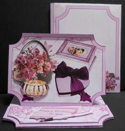Birthday Pink Female Decoupage Easel Card Kit by Yvonne Middleton