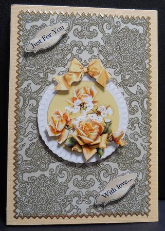 Olive Embossed Glitter Pattern A4 Backing Paper by Yvonne Middleton