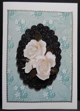 Oval Cross in Turquoise Backing Paper 2 by Yvonne Middleton