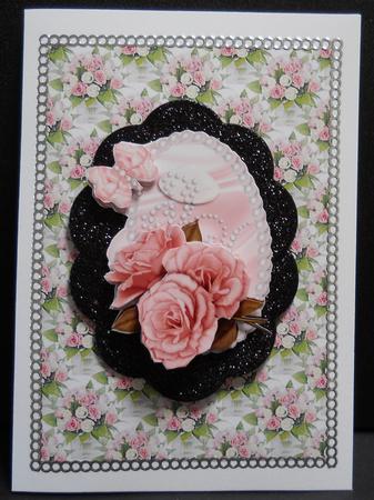 Pink & White Rose Posy Vellum Larger Image by Yvonne Middleton