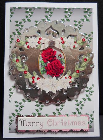 Christmas Floral in Green and Silver by Yvonne Middleton