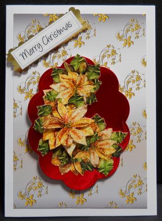 Embossed Holly Flourishes in Silver and Gold by Yvonne Middleton