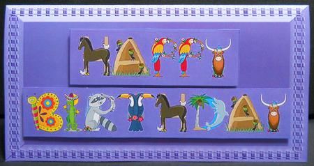 Animal Alphabet Birthday Card with Back Page Colour In by Yvonne Middleton