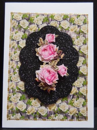 Roses on Satin Backing Sheets by Yvonne Middleton