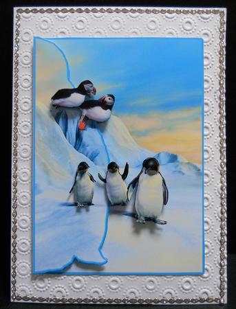 Happy Feet - Penguin Envelop Card by Yvonne Middleton