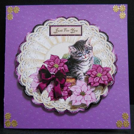 Vintage Kitten in Purple by Yvonne Middleton