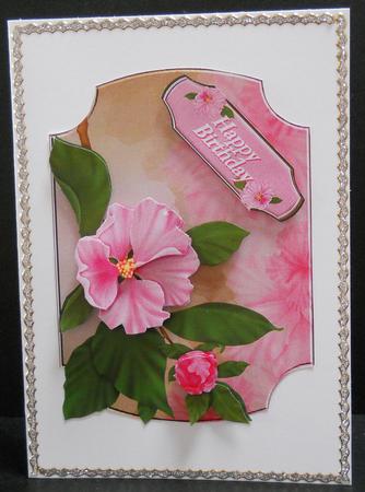 Blossoming Pink Birthday Card Front by Yvonne Middleton