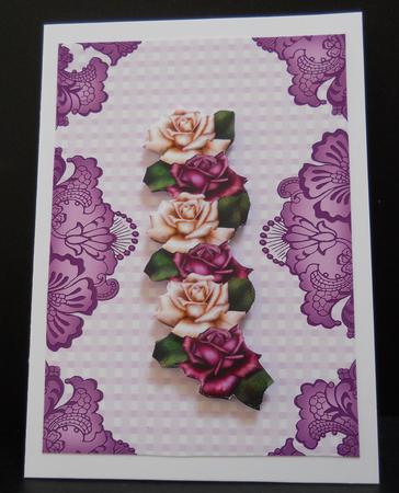 Purple Check Damask Edge A4 Backing Paper by Yvonne Middleton