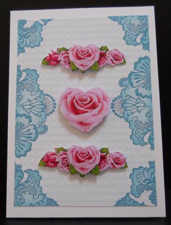 Dusky Teal Check Damask Edge A4 Backing Paper by Yvonne Middleton