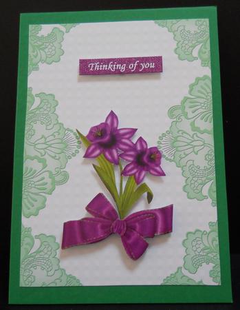 Mint Green Check Damask Edge A4 Backing Paper by Yvonne Middleton