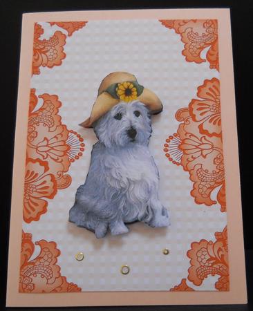 Burnt Orange Check Damask Edge A4 Backing Paper by Yvonne Middleton