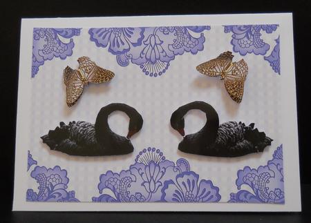 Dark Blue Check Damask Edge A4 Backing Paper by Yvonne Middleton