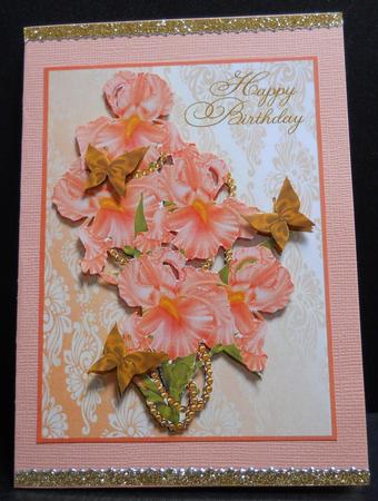 Peach Iris Quick Card by Yvonne Middleton