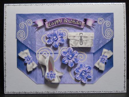 Boxcard Design in Lavender and Satin -  by Yvonne Middleton