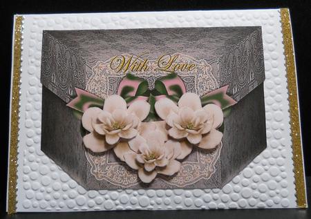 Boxcard with Love Magnolias and Lace by Yvonne Middleton
