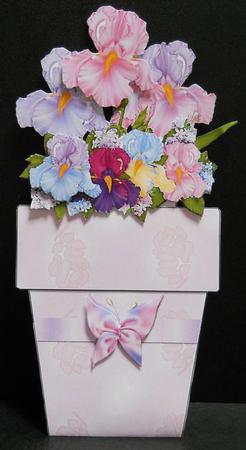 Pretty Flowers Flower Pot Card by Yvonne Middleton