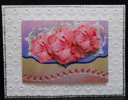 Azalea Faux Envelope Card with Decoupage by Yvonne Middleton