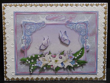 Lily Cluster and Butterflies by Yvonne Middleton