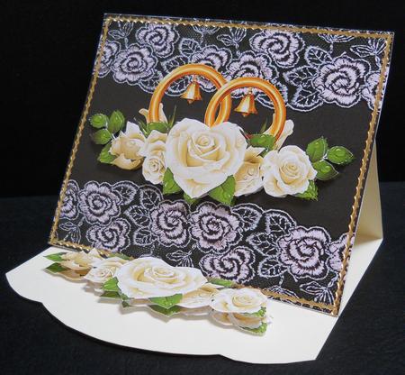 White Roses, Rings and Lace by Yvonne Middleton